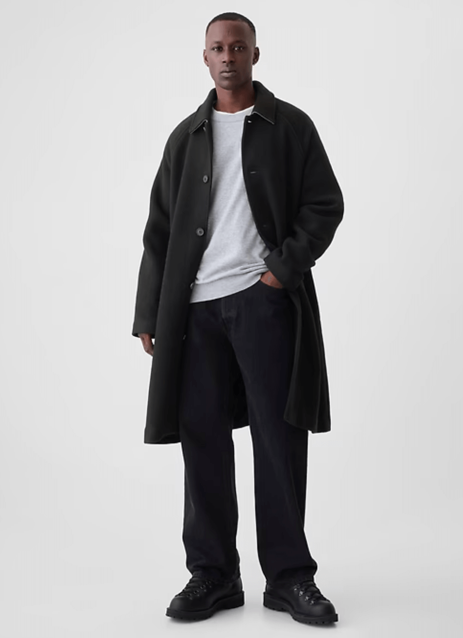 oversized wool coat - black coats for men